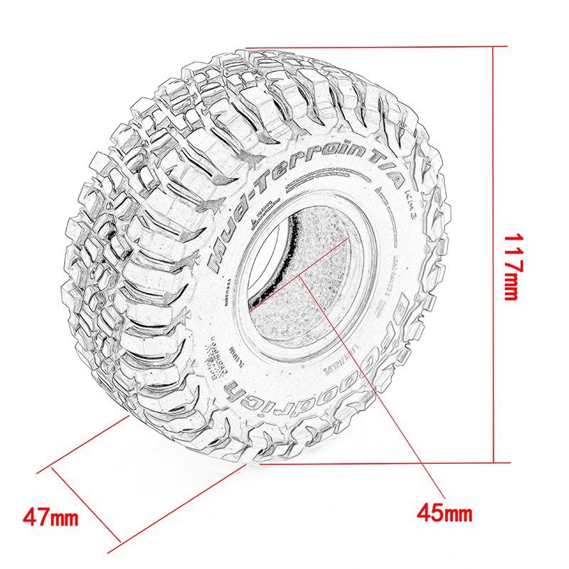 RC Car 1.9 Inch 117mm Rubber T - огляд і ціна Rc Crawler 4X4